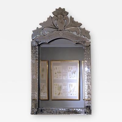 3182 Venetian Mirror with Etched Floral and Grape Motifs