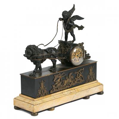 3196 19th Century Bronze Empire Mantel Clock
