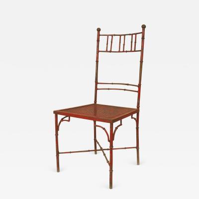 32 Faux Bamboo 19 20th Cent Painted Iron Ballroom Side Chairs