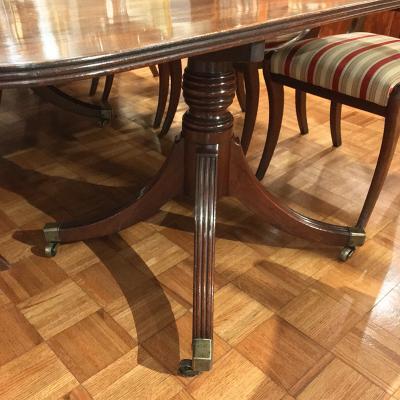 3221 Early 19th Century Regency Mahogany Three Pedestal Dining Table