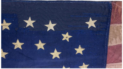 35 STAR CIVIL WAR GUIDON United States 1863 1865 West Virginia Silk
