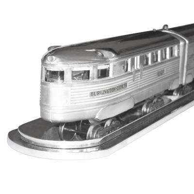 4 Car Burlington Zephyr Model Train w Custom Streamline Display