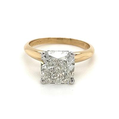 4 Carat Radiant Cut Lab Grown Diamond in 2 Tone Ring