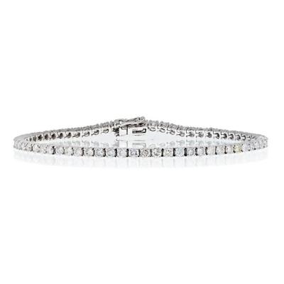 4 Carat TW Round Cut Diamond Tennis Bracelet In Platinum Setting