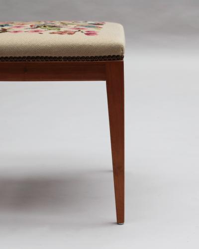 4 Fine French 1940s Cherry Cane and Tapestry Side Chairs