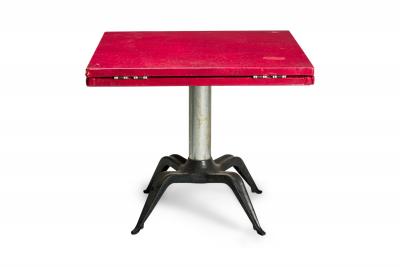 4 Italian Mid Century Red Round dining cafeTable