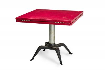 4 Italian Mid Century Red Round dining cafeTable