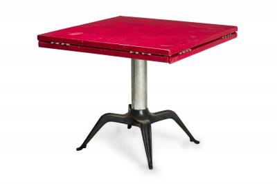 4 Italian Mid Century Red Round dining cafeTable