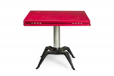 4 Italian Mid Century Red Round dining cafeTable
