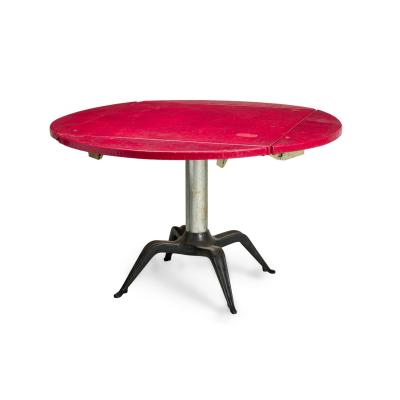 4 Italian Mid Century Red Round dining cafeTable