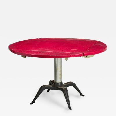 4 Italian Mid Century Red Round dining cafeTable