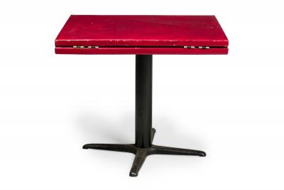 4 Mid Century Red Square Cafe Table