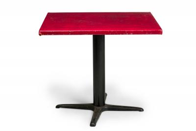 4 Mid Century Red Square Cafe Table