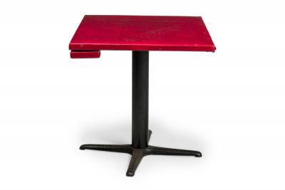 4 Mid Century Red Square Cafe Table