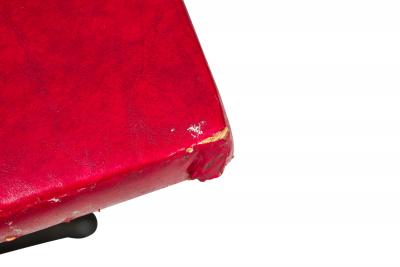 4 Mid Century Red Square Cafe Table