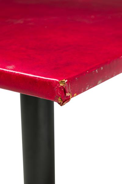 4 Mid Century Red Square Cafe Table
