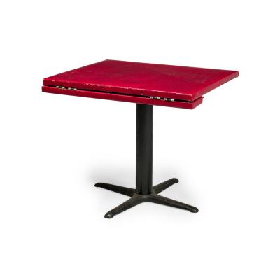 4 Mid Century Red Square Cafe Table