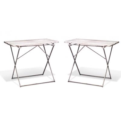 4 Outdoor French Iron Folding Caf Tables