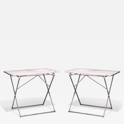 4 Outdoor French Iron Folding Caf Tables