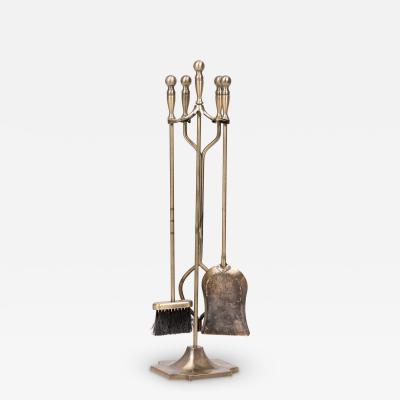 4 Piece Contemporary Set of Metal Fire Tools