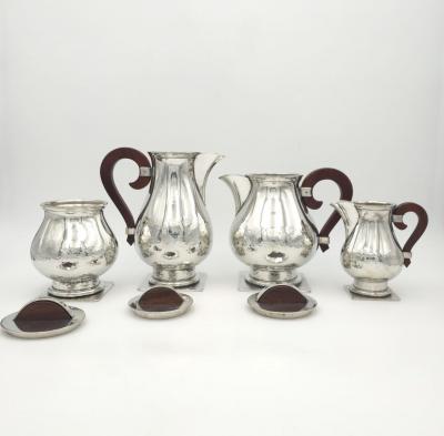 4 Piece Tea Set by J Despres France circa 1940