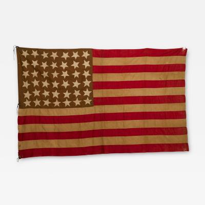 42 star Hand sewn American Flag Commemorating Washington Statehood Circa 1890