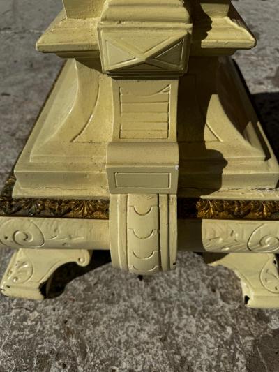 44 Hand Painted and Carved with Gilt Bronze Ormolu Pedestal