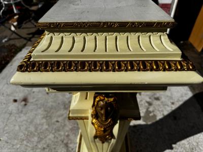 44 Hand Painted and Carved with Gilt Bronze Ormolu Pedestal