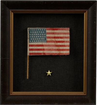 46 Star Printed American Flag Waver Celebrating Oklahoma Statehood