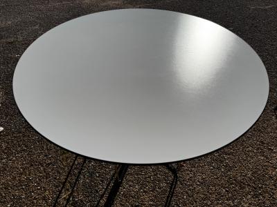 48 Round White Laminate Top Table with Steel Wire Base 2 available 