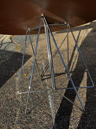 48 Round White Laminate Top Table with Steel Wire Base 2 available 