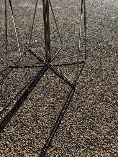 48 Round White Laminate Top Table with Steel Wire Base 2 available 