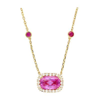 5 10 Carat No Heat Ceylon Pink Sapphire East West Floating Necklace