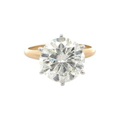 5 13 Carat Round H I1 Diamond 14K Two Tone Solitaire Engagement Ring