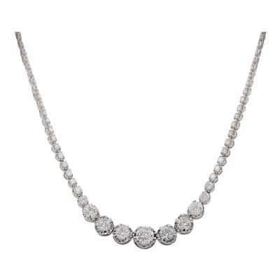 5 5 Carat Diamond White Gold Graduated Riviera Cupcake Tennis Necklace