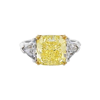 5 CARAT SQUARE RADIANT CUT THREE STONE DIAMOND ENGAGEMENT RING