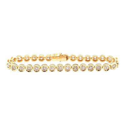 5 Carat TW Diamond Bezel Set Tennis Bracelet in 18k Yellow Gold 7 