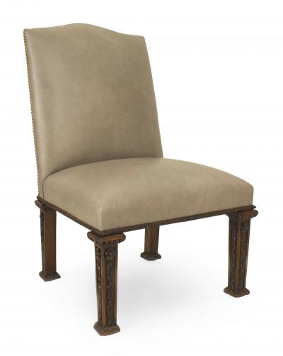 5 English Georgian Leather Side Chairs