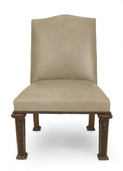 5 English Georgian Leather Side Chairs