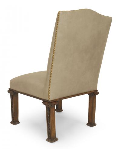 5 English Georgian Leather Side Chairs