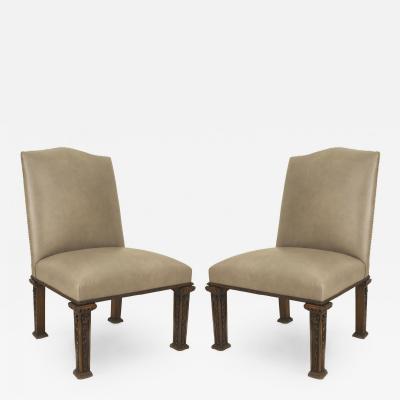 5 English Georgian Leather Side Chairs