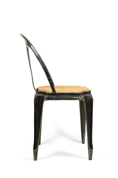 5 French Art Deco Metal Cafe Side Chairs