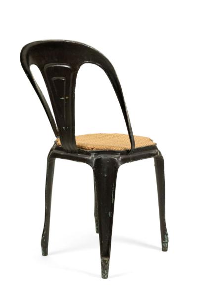 5 French Art Deco Metal Cafe Side Chairs