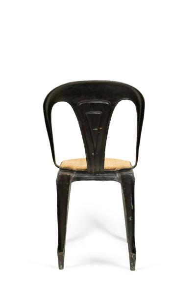 5 French Art Deco Metal Cafe Side Chairs