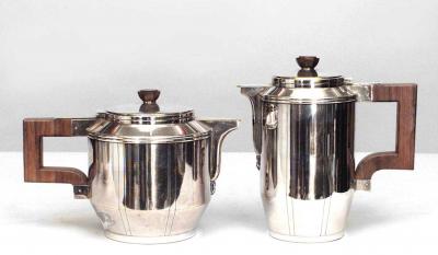 5 Piece French Art Deco Silver Plate Tea Set