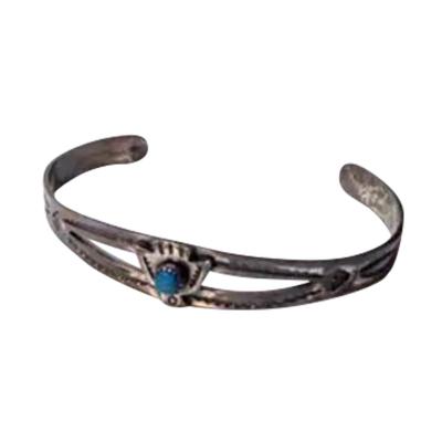 5 Solid Sterling Silver Bracelet with Turquoise Setting