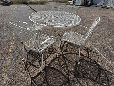 5 piece Wrought Iron w Mesh Outdoor Patio Set