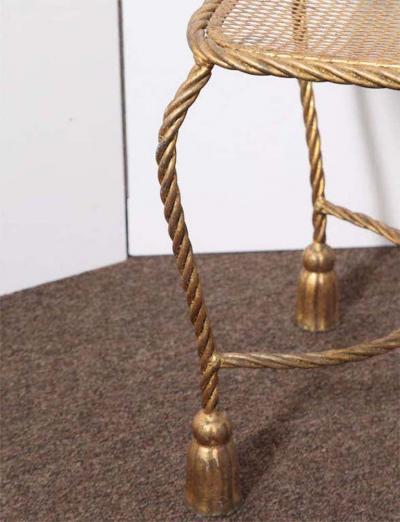 50s Gilded Decorator Lira Metal Side Chair