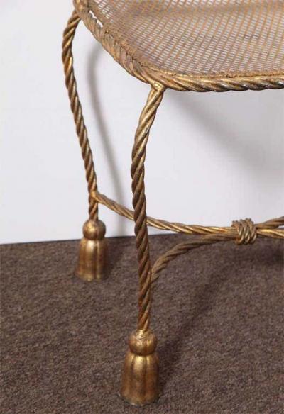 50s Gilded Decorator Lira Metal Side Chair