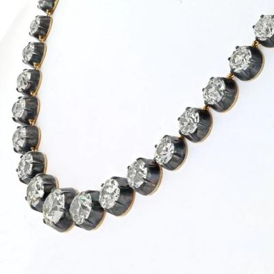 57 19CTTW OLD EUROPEAN CUT RIVIERA DIAMOND NECKLACE